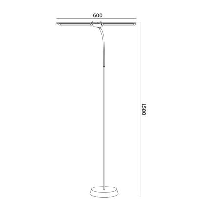 LED ściemnialna lampa podłogowa TEILO LED/14W/230V 3000/4000/6000K czarna