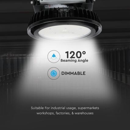 LED Ściemnialna lampa przemysłowa High Bay LED/500W/230V 4000K IP65 czarny