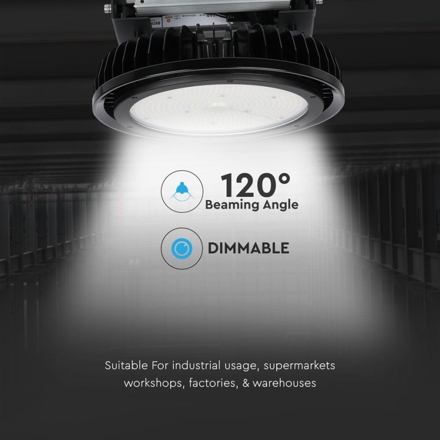 LED Ściemnialna lampa przemysłowa High Bay LED/500W/230V 4000K IP65 czarny