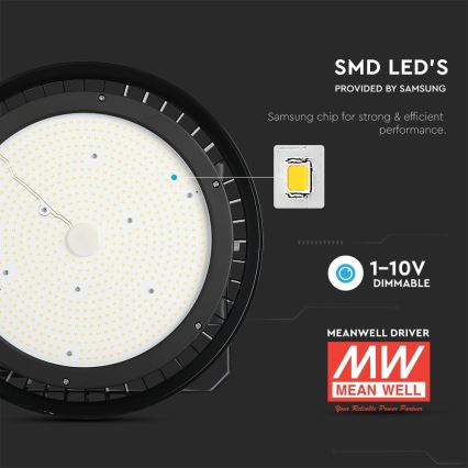 LED Ściemnialna lampa przemysłowa High Bay LED/500W/230V 4000K IP65 czarny