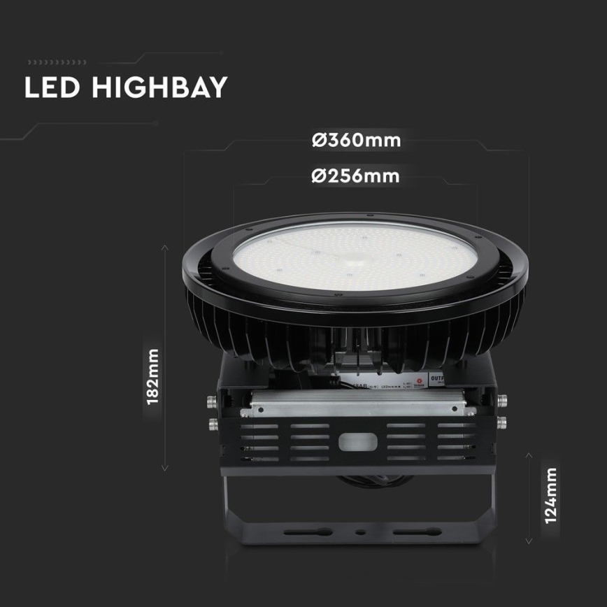 LED Ściemnialna lampa przemysłowa High Bay LED/500W/230V 4000K IP65 czarny