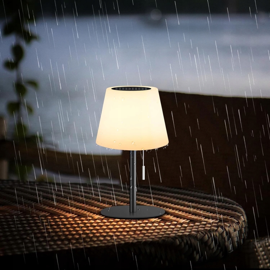LED ściemnialna lampa solarna LED/2W/5V USB 1200 mAh IP44 biała/czarna