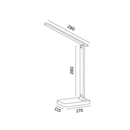 LED Ściemnialna lampa stołowa NOBLITE N LED/7W/230V 3000/4000/6500K biała