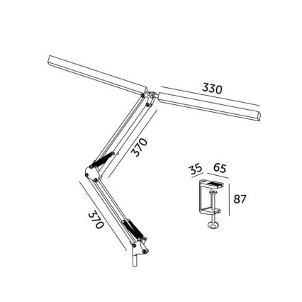 LED Ściemnialna lampa stołowa TENUIX DUO 2xLED/14W/230V 3000-6000K biała