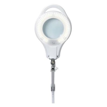 LED Ściemnialna lampa stołowa z lupą LED/10W/230V biała