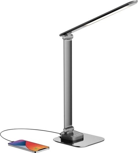 LED Ściemnialna lampa stołowa z USB LED/7,5W/230V 3000K/4000K/5500K antracyt