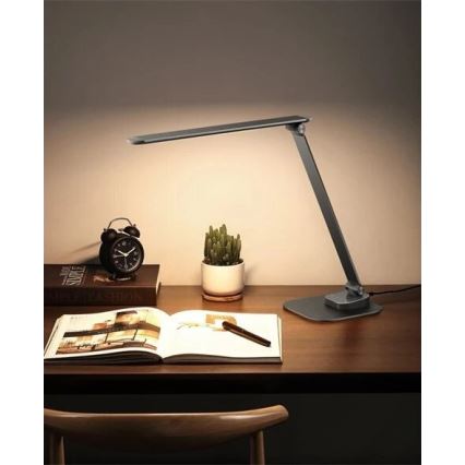 LED Ściemnialna lampa stołowa z USB LED/7,5W/230V 3000K/4000K/5500K antracyt