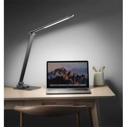 LED Ściemnialna lampa stołowa z USB LED/7,5W/230V 3000K/4000K/5500K antracyt