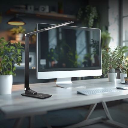 LED Ściemnialna lampa stołowa z USB LED/7W/230V 3000K/4000K/5500K czarna