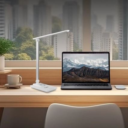 LED Ściemnialna lampa stołowa z USB LED/9W/230V 3000K/4000K/5500K biała