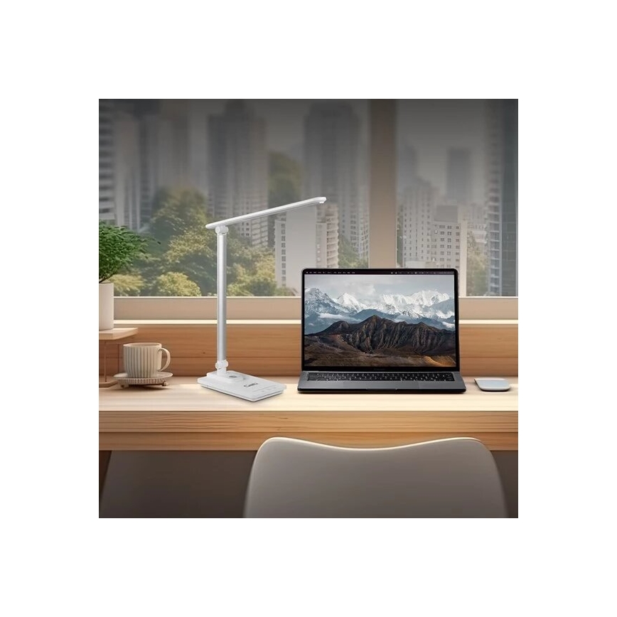 LED Ściemnialna lampa stołowa z USB LED/9W/230V 3000K/4000K/5500K biała