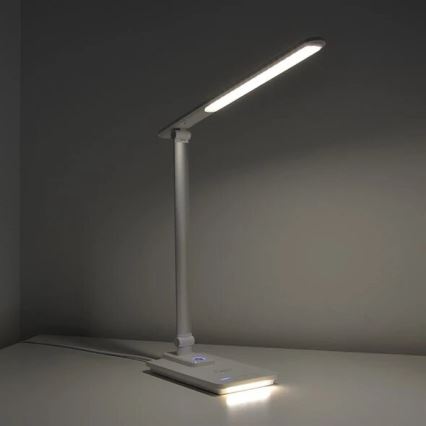 LED Ściemnialna lampa stołowa z USB LED/9W/230V 3000K/4000K/5500K biała