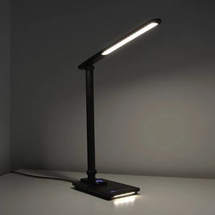 LED Ściemnialna lampa stołowa z USB LED/9W/230V 3000K/4000K/5500K czarna