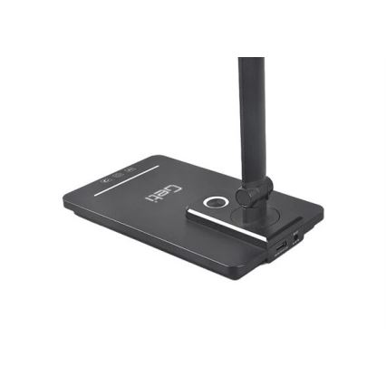 LED Ściemnialna lampa stołowa z USB LED/9W/230V 3000K/4000K/5500K czarna