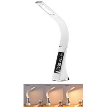 LED Ściemnialna lampa stołowa z wyświetlaczem LEATHER LED/7W/230V biały