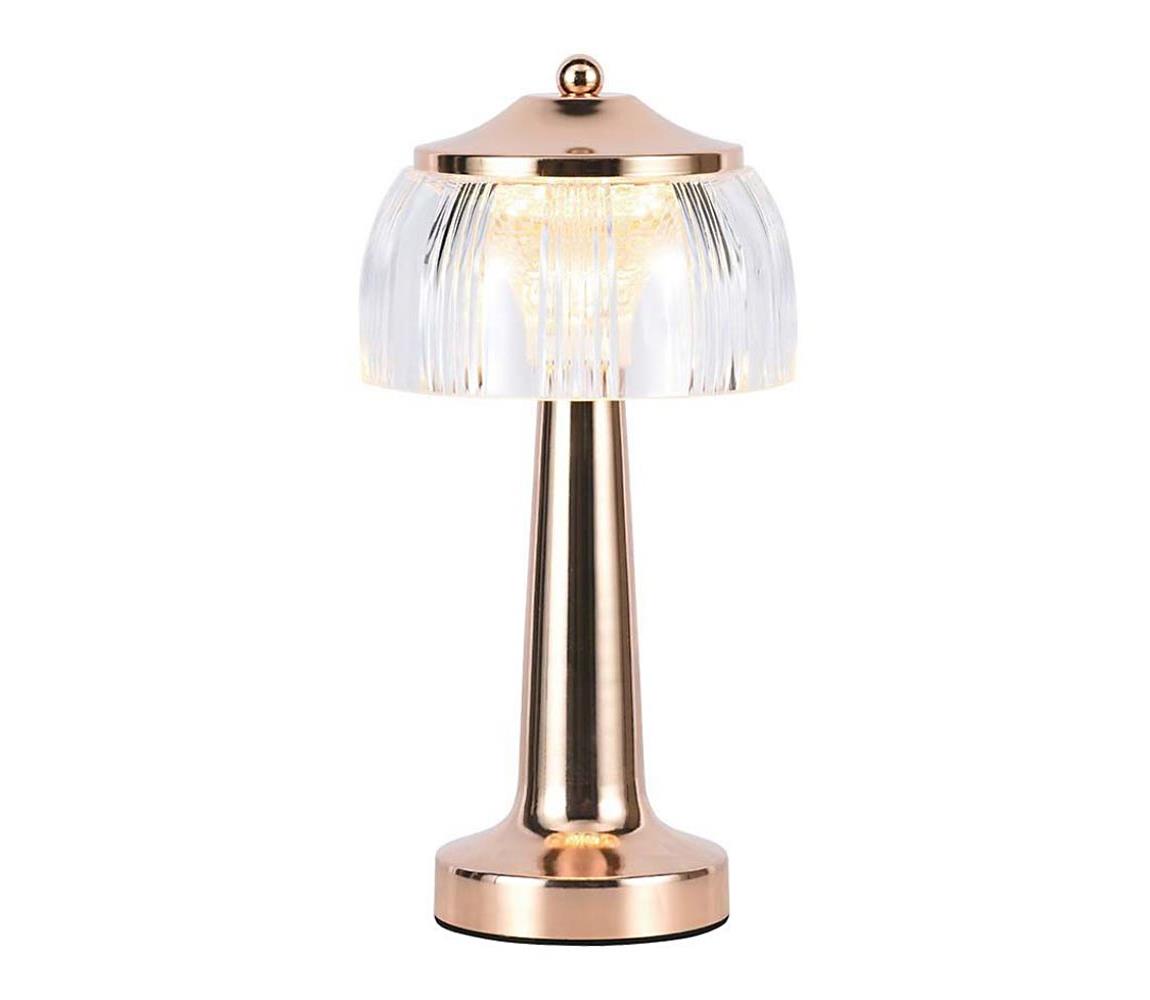 LED Ściemnialna lampa stołowa LED/1W/5V 3000-6000K 1800 mAh różowe złoto