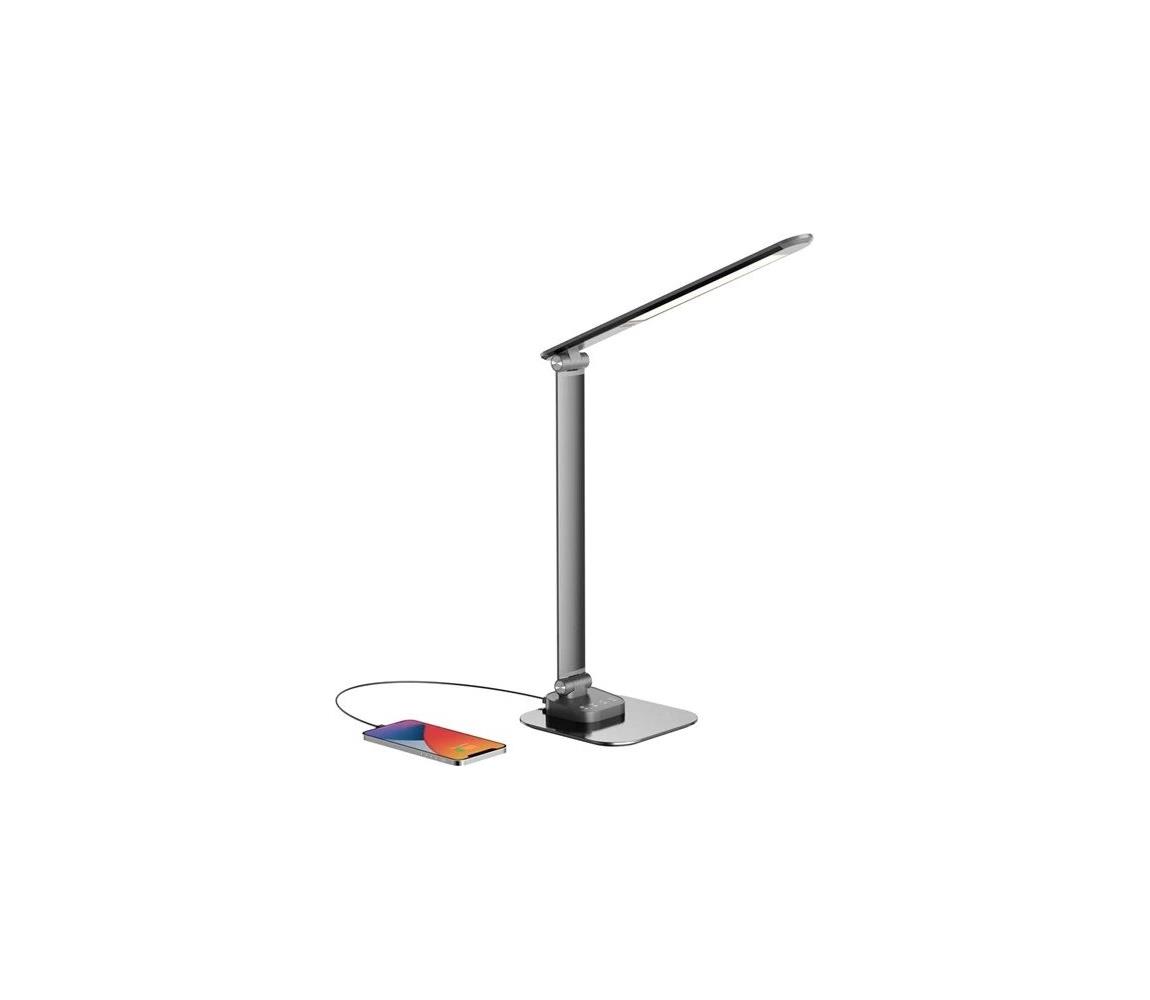 LED Ściemnialna lampa stołowa z USB LED/7,5W/230V 3000K/4000K/5500K antracyt