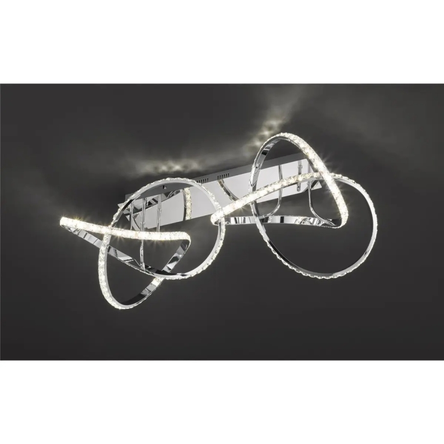 LED ściemnialna lampa sufitowa ABRO LED/49W/230V błyszczący chrom