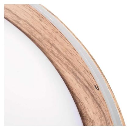 Ściemnialna lampa sufitowa LED ILVI LED/45W/230V 2700-6500K śr. 50 cm dekor drewna + pilot zdalnego sterowania
