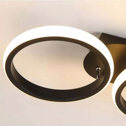 Ściemnialna oprawa sufitowa LED 30W/230V 3000-6500K czarna Wi-Fi Tuya + pilot zdalnego sterowania