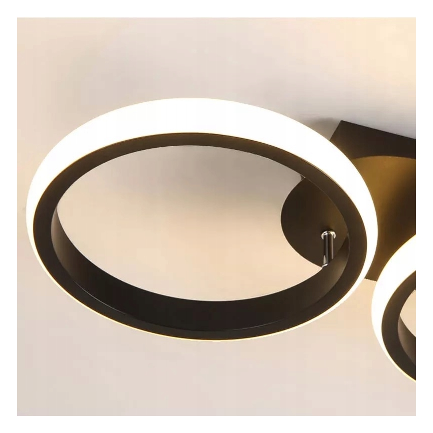 Ściemnialna oprawa sufitowa LED 30W/230V 3000-6500K czarna Wi-Fi Tuya + pilot zdalnego sterowania