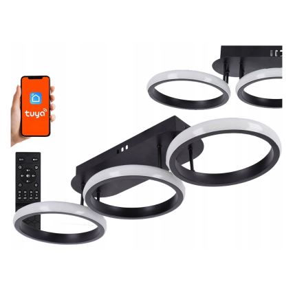Ściemnialna oprawa sufitowa LED 30W/230V 3000-6500K czarna Wi-Fi Tuya + pilot zdalnego sterowania
