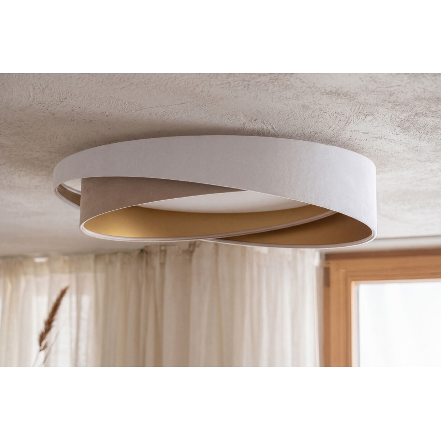 Ściemnialna lampa sufitowa LED SMART GALAXY MODERN LED/24W/230V 3000-6500K śr. 55 cm biała/beżowa/złota + z pilotem
