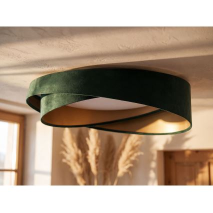 LED ściemnialna lampa sufitowa SMART GALAXY MODERN LED/24W/230V 3000-6500K śr. 55 cm zielona/złota + pilot zdalnego sterowania