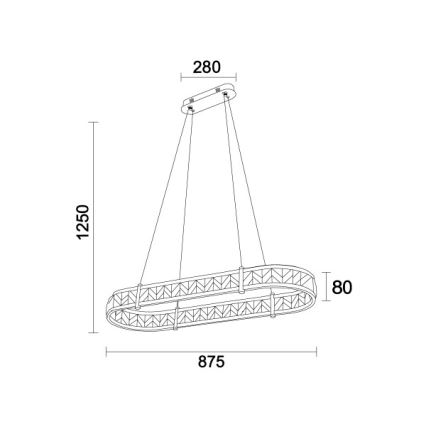 Ściemnialny kryształowy żyrandol na lince ENRIQUE LED/50W//230V 3000-6000K + pilot zdalnego sterowania