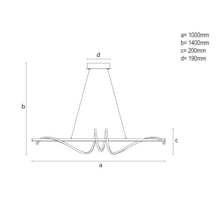 LED Ściemnialna lampa wisząca na lince LED/50W/230V 3000-6500K 100 cm + pilot zdalnego sterowania