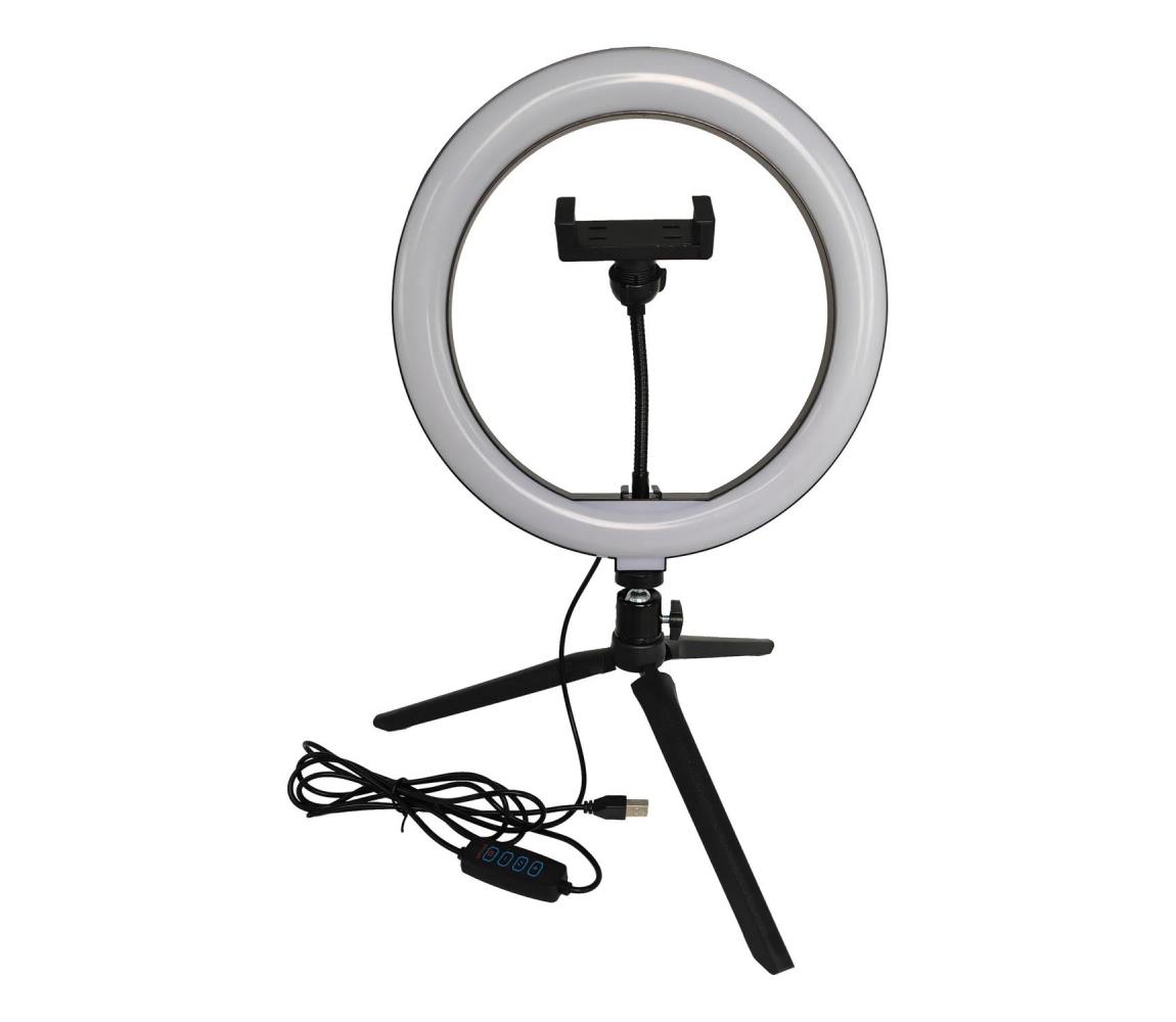 LED Ściemnialna lampa ze statywem i uchwytem do vlogowania LED/10W/5V 2700-6500K