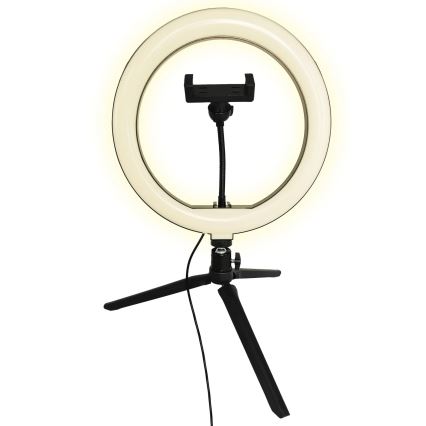 LED Ściemnialna lampa ze statywem i uchwytem do vlogowania LED/10W/5V 2700-6500K