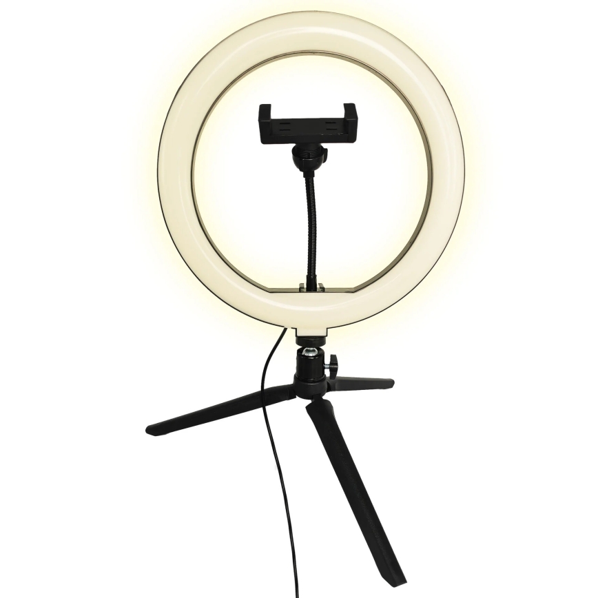LED Ściemnialna lampa ze statywem i uchwytem do vlogowania LED/10W/5V 2700-6500K