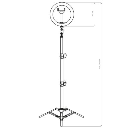 LED Ściemnialna lampa ze statywem i uchwytem do vlogowania LED/15W/5V 2700-6500K
