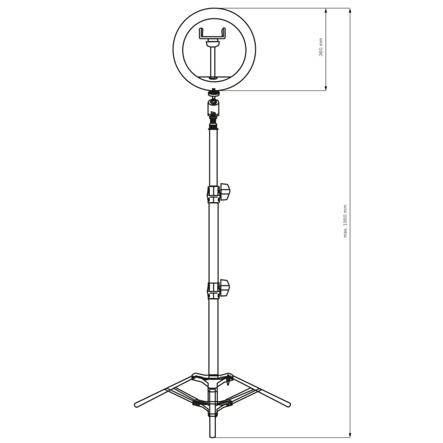 LED Ściemnialna lampa ze statywem i uchwytem do vlogowania LED/15W/5V 2700-6500K