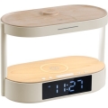 LED ściemnialna lampka biurkowa z budzikiem i ładowaniem TRIPLE DOCK LED/1,5W/5V