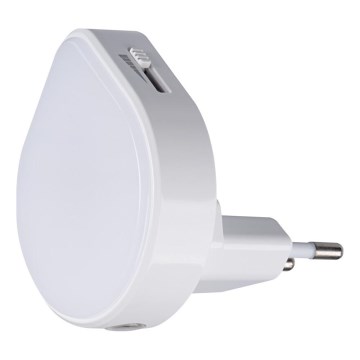LED ściemnialna lampka orientacyjna z czujnikiem zmierzchowym do gniazdka ULOV LED/0,5W/230V biała