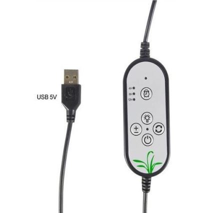 LED Ściemnialna lampka stołowa z klipsem do uprawy roślin  LED/15W/5V