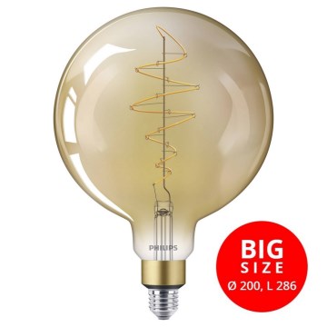 LED Ściemnialna lampka VINTAGE Philips G200 E27/6,5W/230V 2000K