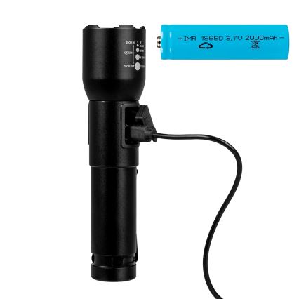 LED Ściemnialna latarka akumulatorowa LED/20W/5V IPX4 800 błyszcząca 2000 mAh