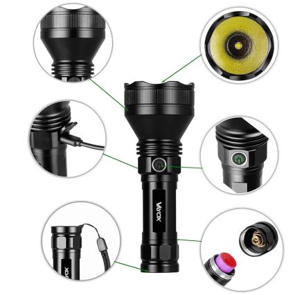 LED Ściemnialna latarka akumulatorowa LED/20W/5V IPX5 1900 błyszcząca 5000 mAh