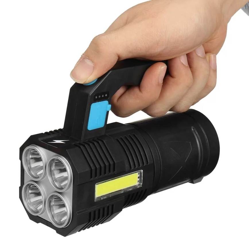 LED Ściemnialna latarka akumulatorowa LED/5V IPX4 250 błyszcząca 1200 mAh