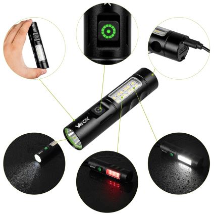 LED Ściemnialna latarka akumulatorowa z czerwonym światłem LED/5W/5V IPX4 250 błyszcząca 2000 mAh