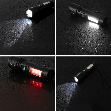 LED Ściemnialna latarka akumulatorowa z czerwone światło LED/5W/5V IPX4 260 błyszcząca 2000 mAh