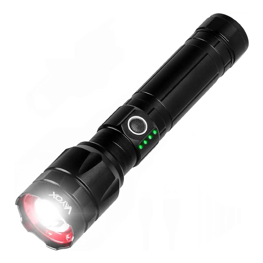 LED Ściemnialna latarka akumulatorowa z funkcją powerbanku LED/30W/5V IPX5 1060 błyszcząca 5000 mAh