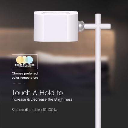 LED Ściemnialna magnetyczna akumulatorowa lampa stołowa 4w1 LED/3W/5V 3000-6000K 1800 mAh biała