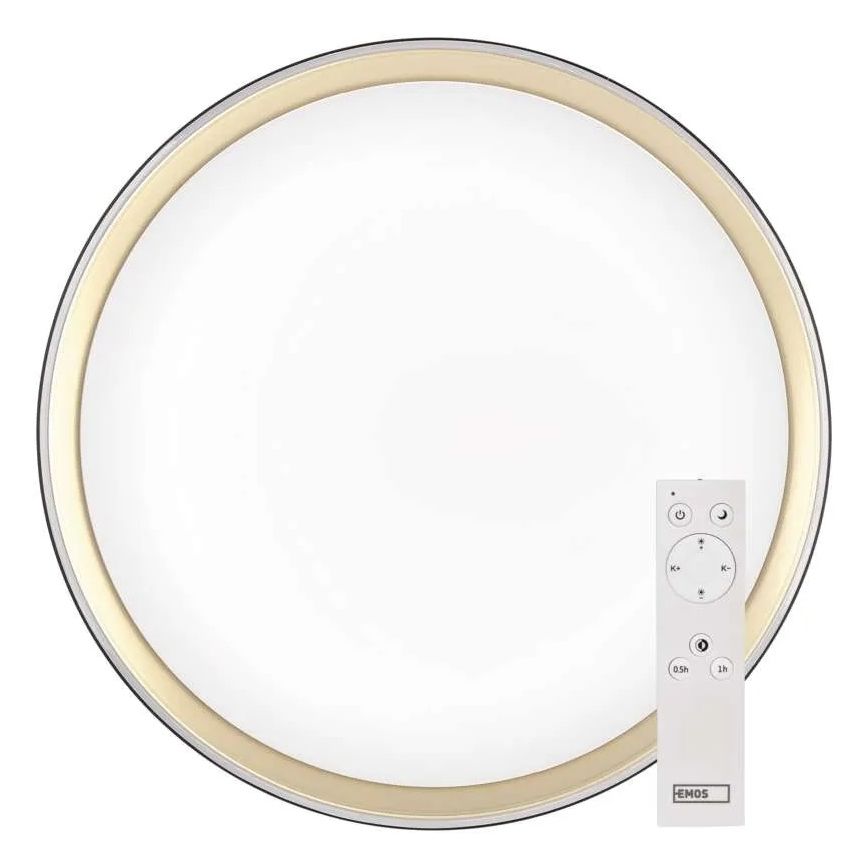 Ściemnialna lampa sufitowa LED ILVI LED/30W/230V 2700-6500K śr. 40 cm czarny/mosiądz + pilot