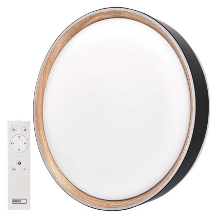 Ściemnialna oprawa sufitowa LED ILVI LED/30W/230V 2700-6500K śr. 40 cm czarna/beżowa + pilot zdalnego sterowania