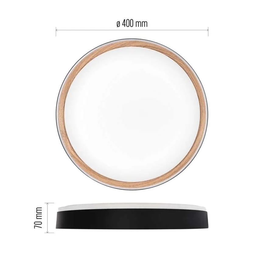 Ściemnialna oprawa sufitowa LED ILVI LED/30W/230V 2700-6500K śr. 40 cm czarna/beżowa + pilot zdalnego sterowania