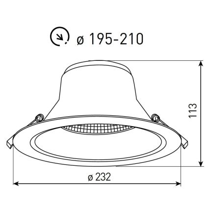 Ściemnialna wpuszczana oprawa łazienkowa LED NYON LED/24/34W/230V 3000/4000/5700K śr. 23,2 cm IP44 biała
